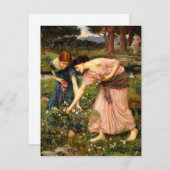 ウォーターハウスのギャザーYeのバラのつぼみの招待状 招待状 (正面/裏面)