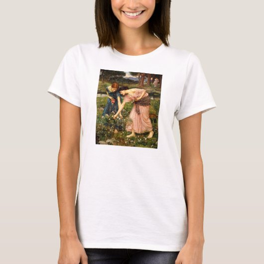 ウォーターハウスのギャザーYeのバラのつぼみのTシャツ Tシャツ (正面)