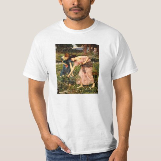 ウォーターハウスのギャザーYeのバラのつぼみのTシャツ Tシャツ (正面)