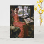 ウォーターハウスのShalottの女性 カード (黄色い花)