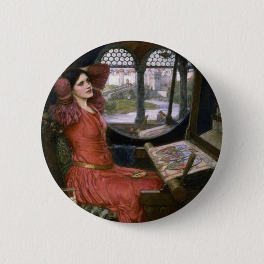 ウォーターハウスのShalottの女性 缶バッジ (正面)