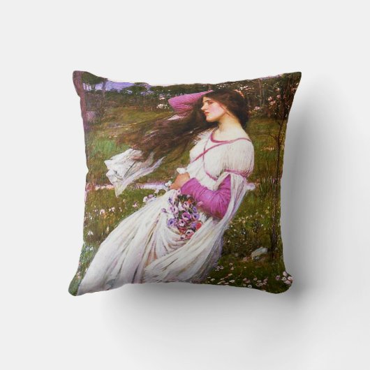 ウォーターハウスのWindflowersの枕 クッション (裏面)