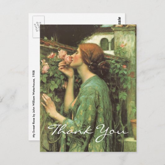 ウォーターハウスズマイスウィートバラ ポストカード (正面/裏面)