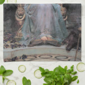 ウォーターハウス・オデュッセウスに杯を捧げるサーチェ キッチンタオル (折り畳み)