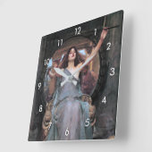 ウォーターハウス・オデュッセウスに杯を捧げるサーチェ スクエア壁時計 (傾斜)