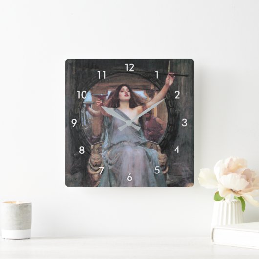 ウォーターハウス・オデュッセウスに杯を捧げるサーチェ スクエア壁時計 (ホーム)