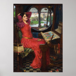 ウォーターハウス – 影に半分酔って、シャロットの女性 ポスター