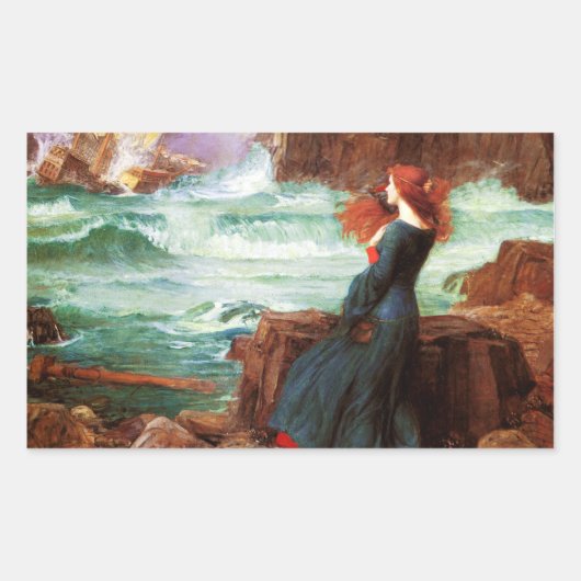 ウォーターハウスMiranda暴風雨のステッカー 長方形シール (正面)