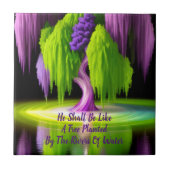 ウォーターバイブルの川によって植えられた木引用文 タイル (正面)