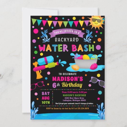 ウォーターバッシュガールサマーバースデーパーティー 招待状 (正面)