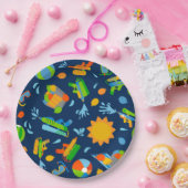 ウォーターバルーンウォーターガンズプールパーティー子供の誕生日 ペーパープレート (パーティー)