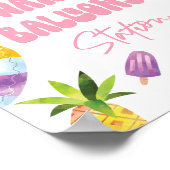 ウォーターバルーンステーションガール誕生日サイン ポスター (角)