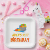 ウォーターバルーンプールパーティーキッズサマー誕生日 ペーパープレート (パーティー)