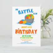 ウォーターバルーンプールパーティーキッズサマー誕生日 招待状 (スタンド正面)