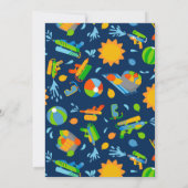 ウォーターバルーンプールパーティーキッズサマー誕生日 招待状 (裏面)