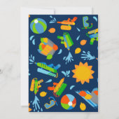 ウォーターバルーンプールパーティーキッズサマー誕生日 招待状 (裏面)