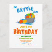 ウォーターバルーン プールパーティー こども サマー バースデー ポストカード (正面)