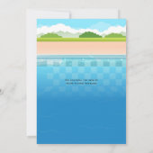 ウォーターパークのスライドを使った子供の誕生日パーティー 招待状 (裏面)