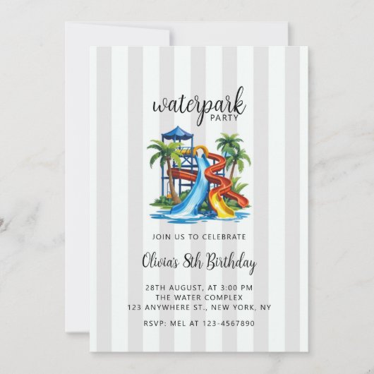 ウォーターパークアドベンチャー サマー ウォータースライドパーク 招待状 (正面)