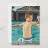 ウォーターパークウォータースライドプールパーティー誕生日写真 招待状 (裏面)