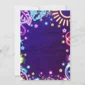 ウォーターパークスプラッシュパッドバースデーパーティー絞り染めグロー 招待状 (裏面)