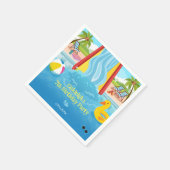ウォーターパークスライドチャイルドバースデーパーティー スタンダードカクテルナプキン (角)