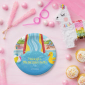 ウォーターパークスライドチャイルドバースデーパーティー ペーパープレート (パーティー)