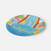 ウォーターパークスライドチャイルドバースデーパーティー ペーパープレート (アングル)