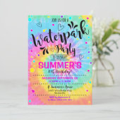 ウォーターパークパーティの招待状絞り染めウォーターパーク 招待状 (スタンド正面)