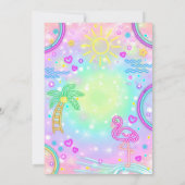 ウォーターパークパーティー招待状 ネオン レインボー 水公園 招待状 (裏面)