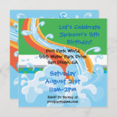 ウォーターパークプールパーティの招待状 招待状 (正面/裏面)