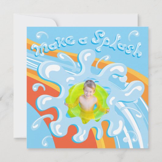 ウォーターパークプールパーティの招待状 招待状 (裏面)