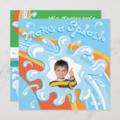 ウォーターパークプールパーティの招待状 招待状 (正面/裏面)