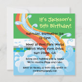 ウォーターパークプールパーティの招待状 招待状 (裏面)