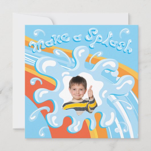 ウォーターパークプールパーティの招待状 招待状 (正面)