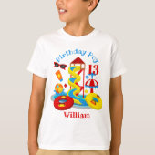 ウォーターパーク誕生日シャツプールパーティー Tシャツ (正面)
