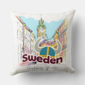 ウォーターパーソナライズされたカラーストックホルムスウェーデン クッション (裏面)