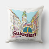 ウォーターパーソナライズされたカラーストックホルムスウェーデン クッション (正面)