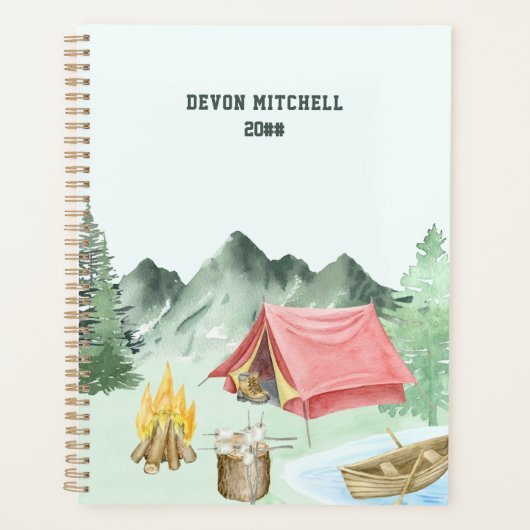 ウォーターパーソナライズされたカラーレイクサイドキャンププランナー プランナー手帳 (正面)