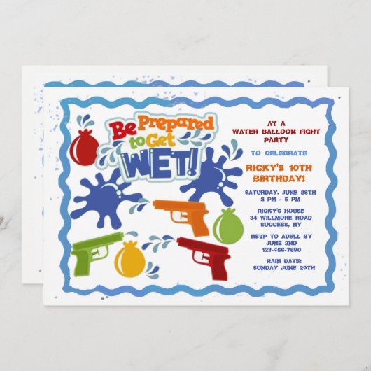 ウォーターファイト招待状 招待状 (正面/裏面)