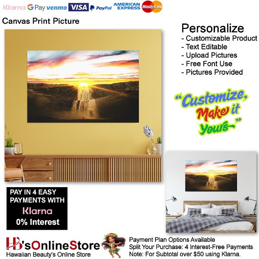 ウォーターフォルリラックスス自然ホームオフィス写真14 キャンバスプリント