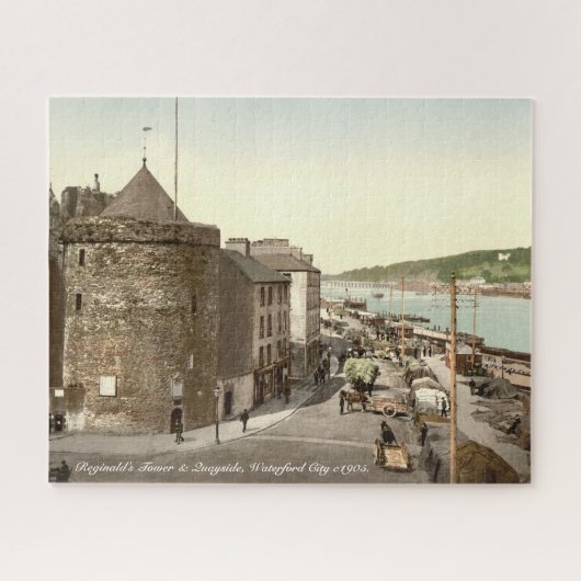 ウォーターフォード都市c1905、Reginaldsタワー及びQuayside ジグソーパズル (横)