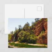 ウォーターフォールとトレイル、ホット春、サウスダコタ ポストカード (正面/裏面)