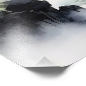 ウォーターフォールとメープルツリー絵画インク フォトプリント            (角)