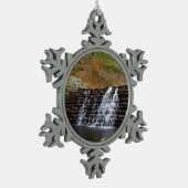 ウォーターフォールアットローレルヒル州パークI スノーフレークピューターオーナメント (左)