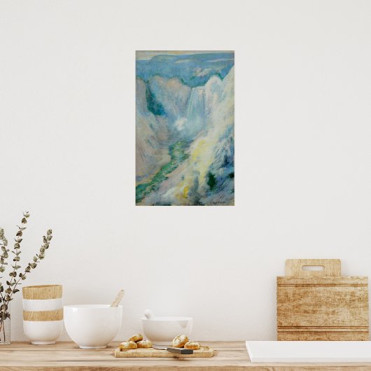 ウォーターフォールイエローストーンbyトワクトマンヴィンテージアート ポスター (キッチン)