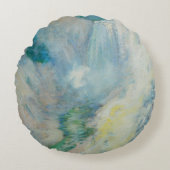 ウォーターフォールイエローストーンbyトワクトマンヴィンテージアート ラウンドクッション (正面)