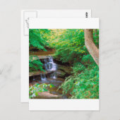 ウォーターフォールインスターベッドロック州パークイリノイ ポストカード (正面/裏面)