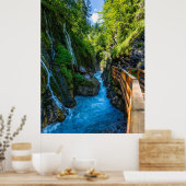 ウォーターフォールウィンバシクラムゴルジュウッドパスバイエルン ポスター (キッチン)