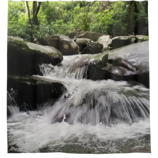 ウォーターフォールカスケード素晴らしスモーキー山脈 シャワーカーテン (正面)